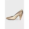 Золотисті туфлі Creased Heel Pump 85