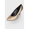 Золотисті туфлі Creased Heel Pump 85