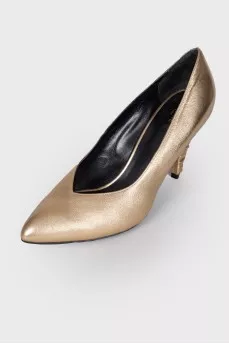 Золотистые туфли Creased Heel Pump 85