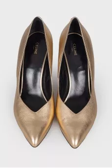 Золотистые туфли Creased Heel Pump 85
