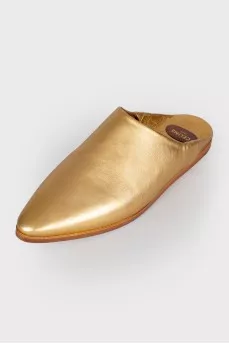 Золотистые мюли Babouche 05