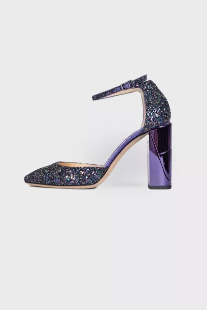Фіолетові босоніжки з блискітками