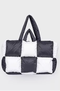 Puffy chess bag with tag