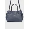 Black and blue leather bag