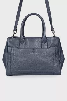Black and blue leather bag