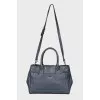 Black and blue leather bag