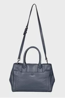 Black and blue leather bag