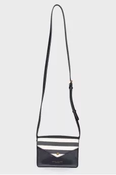 Striped flap bag