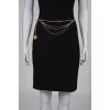 Gold and silver chain belt with medallion