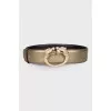 Gold-tone belt with dragon buckle