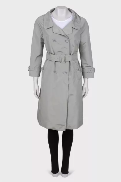 Gray silk cloak with belt