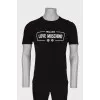 Men's T-shirt with rubber logo
