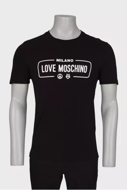 Men's T-shirt with rubber logo