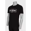 Men's T-shirt with rubber logo