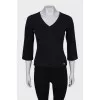 Black sweater with cropped sleeves