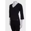 Black sweater with cropped sleeves