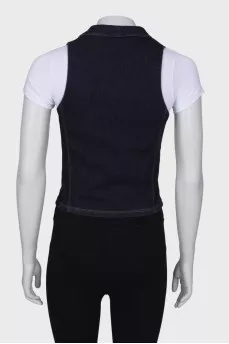 Denim double-breasted vest