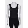 Black T-shirt with asymmetric hem