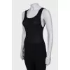 Black T-shirt with asymmetric hem