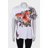 T-shirt with print and beads