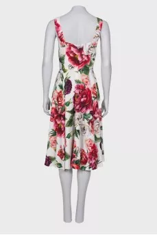 Viscose dress with flowers, with tag