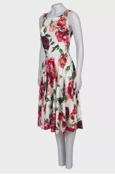 Viscose dress with flowers, with tag