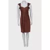 Sleeveless brown dress