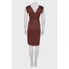Sleeveless brown dress