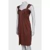 Sleeveless brown dress