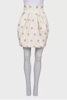 Dairy skirt with floral print