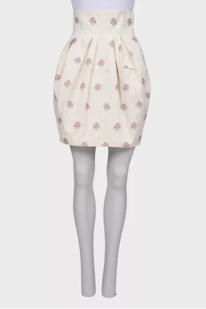 Dairy skirt with floral print