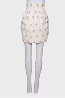 Dairy skirt with floral print