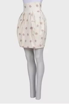 Dairy skirt with floral print