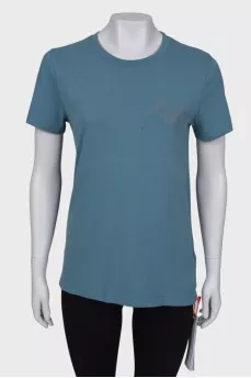 T-shirt with reflective print and tag