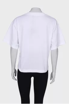 Textured T-shirt with tag