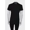Black T-shirt with sequin logo and tag