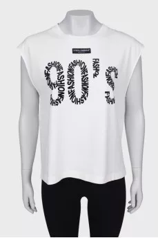 T-shirt with print and logo, with tag