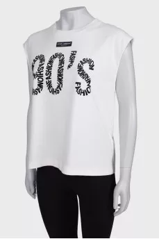 T-shirt with print and logo, with tag