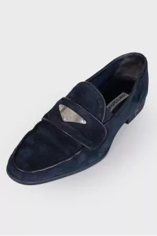Men's blue suede shoes