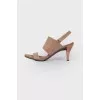 Sandals in nubuck and leather
