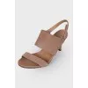 Sandals in nubuck and leather