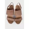 Sandals in nubuck and leather