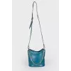 Turquoise bag with chain handle