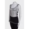 T-shirt in mesh, with a tag