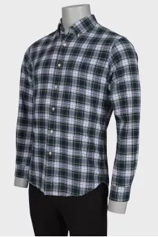 Мужская зеленая клетчатая рубашка