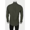 Men's green shirt with overlay fabric