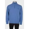 Men's wool blue turtleneck sweater
