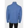 Men's wool blue turtleneck sweater