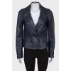 Button down leather jacket