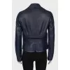 Button down leather jacket
